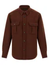 Brioni Men's Wool-cashmere Overshirt In Brown