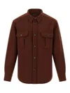 Brioni Men's Wool-cashmere Overshirt In Brown