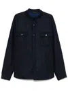 Brioni Felted Shirt Jacket In Blue