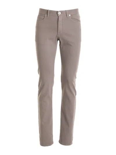 Brioni Beige Stretch Cotton Jeans In Beis