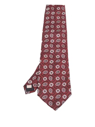 Pre-owned Brioni Vintage 2024 Floral Paisley Tie In Red