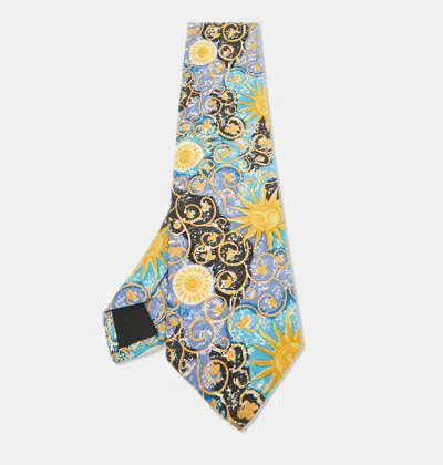 Pre-owned Brioni Vintage Blue/yellow Printed Silk Traditional Tie