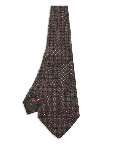 Pre-owned Brioni Vintage Floral-pattern Silk Tie