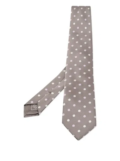 Pre-owned Brioni Vintage Polka-dot Print Silk Tie