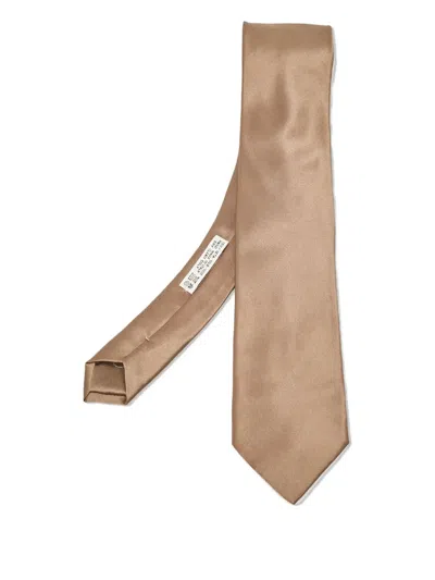 Pre-owned Brioni Vintage  Satin Tie In Brown