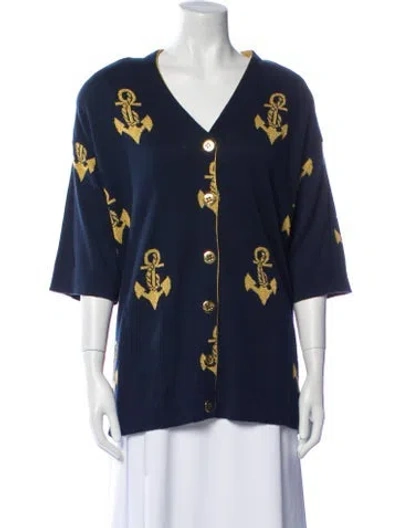 Pre-owned Brioni Vintage Printed Sweater In Blue