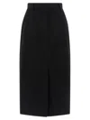 Brioni Violante Slit Detailed Midi Skirt In Black