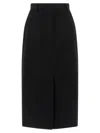 Brioni Violante Slit Detailed Midi Skirt In Black