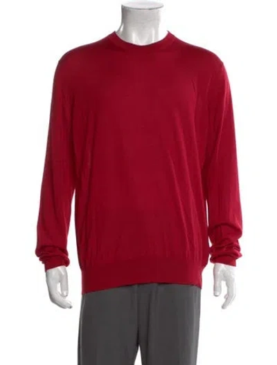 Pre-owned Brioni Virgin Wool Crew Neck T-shirt In Red