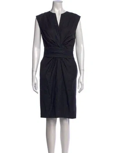 Pre-owned Brioni Virgin Wool Knee-length Dress In Black