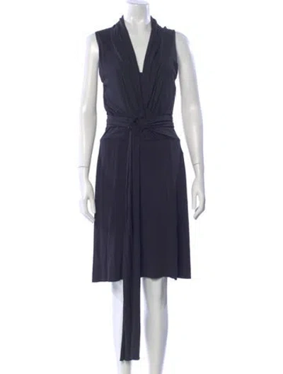 Pre-owned Brioni Virgin Wool Knee-length Dress In Gray