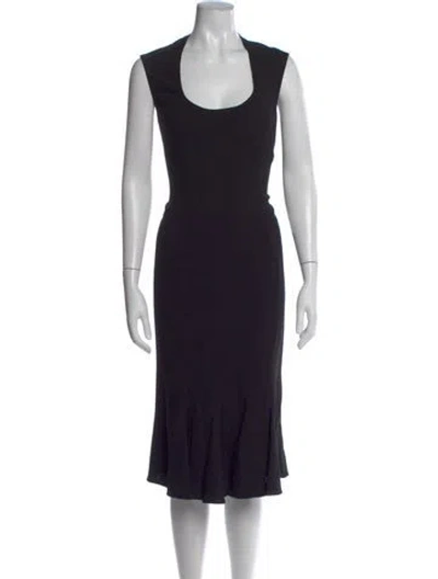 Pre-owned Brioni Virgin Wool Midi Length Dress In Black