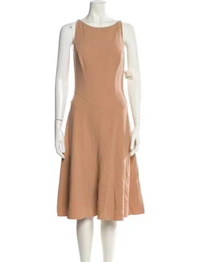 Pre-owned Brioni Virgin Wool Midi Length Dress In Neutral