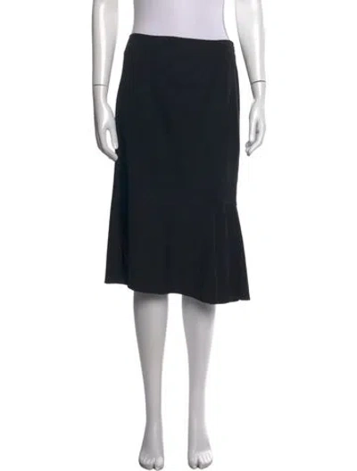 Pre-owned Brioni Virgin Wool Midi Length Skirt In Black