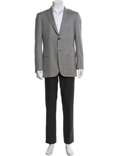 Pre-owned Brioni Virgin Wool Plaid Print Blazer In Multi