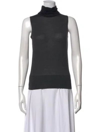 Pre-owned Brioni Virgin Wool Turtleneck Top In Green