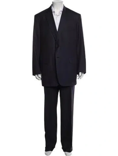 Pre-owned Brioni Virgin Wool Two-piece Suit In Blue