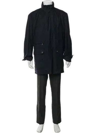 Pre-owned Brioni Virgin Wool Utility Jacket In Blue