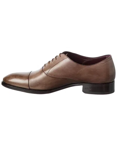 Brioni Vitello Leather Oxford In Brown