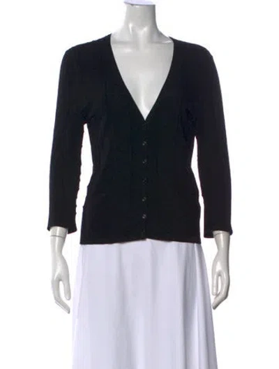 Pre-owned Brioni V-neck Sweater In Black