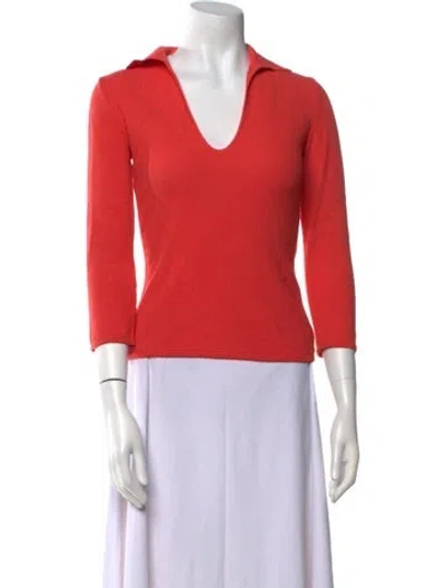 Pre-owned Brioni V-neck Sweater In Orange