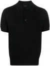 Brioni Trama Weave Polo Shirt In Black