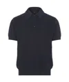 Brioni Men's Basketweave Stitch Polo Sweater In Midnight Blue