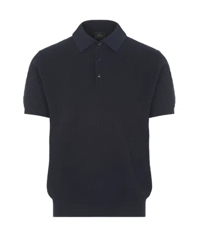 Brioni Waffle-knit Polo Shirt In Rib Pattern