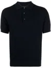 Brioni Trama Weave Polo Shirt In Blau