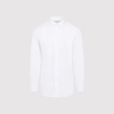 BRIONI WHITE LONG SLEEVES COTTON SHIRT