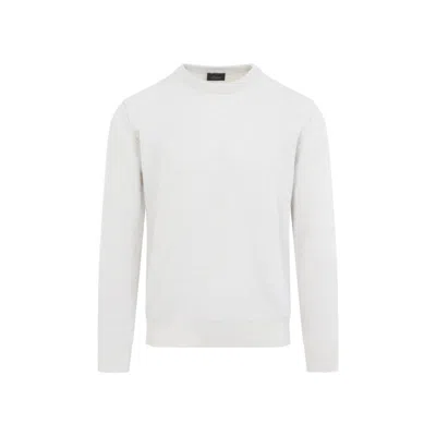 Brioni Wool-blend Crewneck Sweater In White
