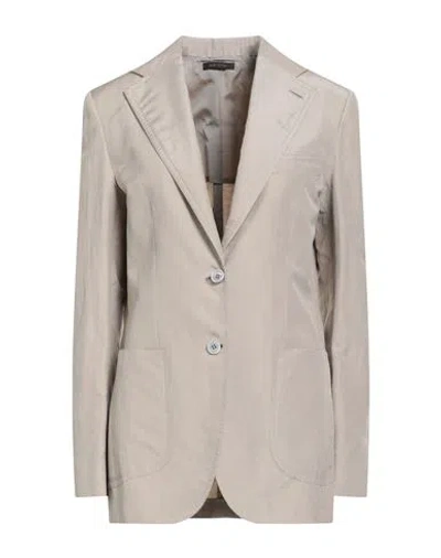 Brioni Woman Blazer Beige Size 6 Silk, Linen In Neutral