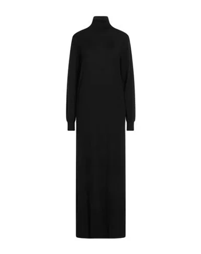 Brioni Woman Maxi Dress Black Size 4 Cashmere, Silk