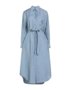 Brioni Woman Midi Dress Light Blue Size 2 Silk In Blue