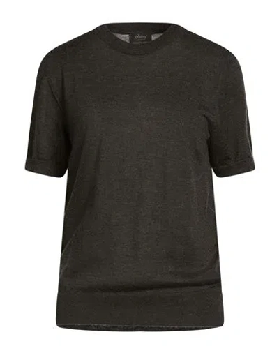 Brioni Woman Sweater Charcoal Size 10 Cashmere, Silk In Black