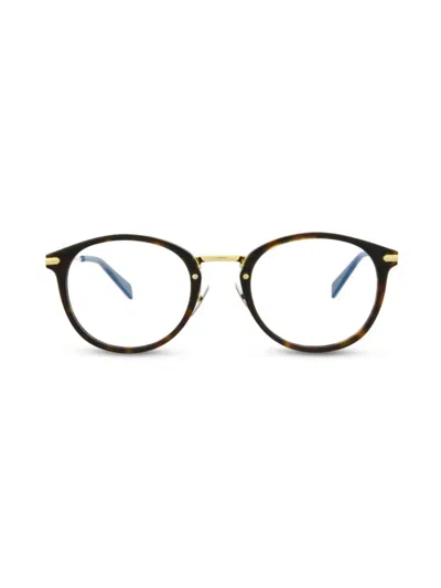 Brioni Women's 51mm Round Eyeglasses In Brown Gold