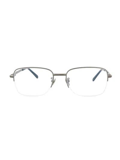 Brioni Women's 57mm Rectangle Half Rim Eyeglasses In Metallic