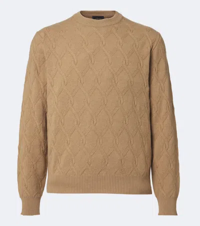 Brioni Wool And Cashmere Sweater In Brown