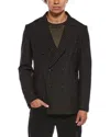 Brioni Wool & Silk-blend Check Pattern Blazer In Black
