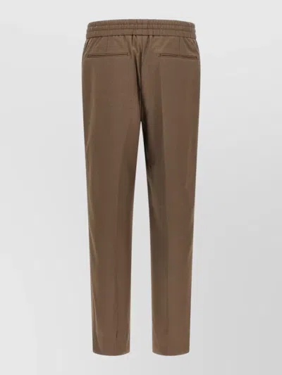 Brioni Wool Asolo Straight-leg Trousers In Brown