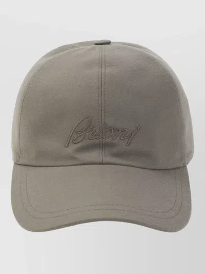 Brioni Wool Baseball Cap Curved Brim Design In Gray