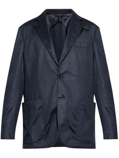 Brioni Wool Blazer In Blue