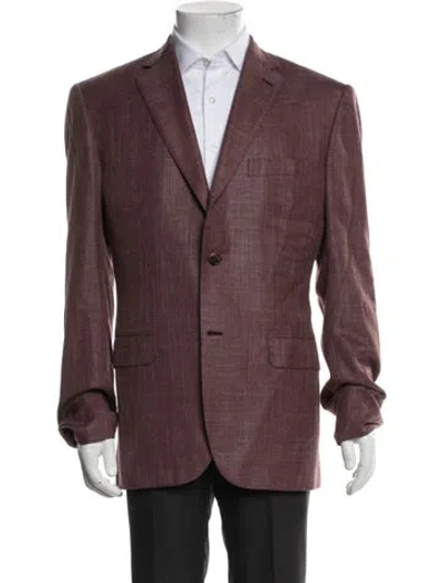 Pre-owned Brioni Wool Blazer In Burgundy