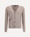 Brioni Wool Cardigan In Brown