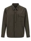 Brioni Wool Overshirt Featuring Chest Pocket In Gray