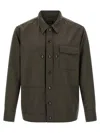 Brioni Wool Overshirt Featuring Chest Pocket In Green