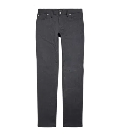 Brioni Wool-cotton Straight Jeans In Gray