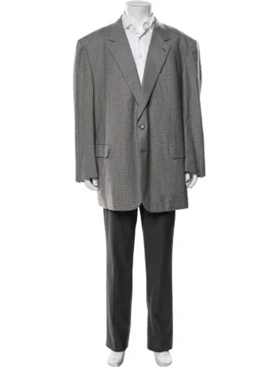 Pre-owned Brioni Wool Houndstooth Print Blazer In Black