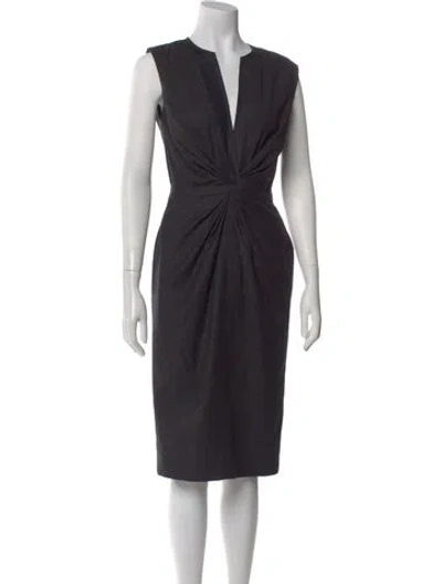 Pre-owned Brioni Wool Knee-length Dress In Black