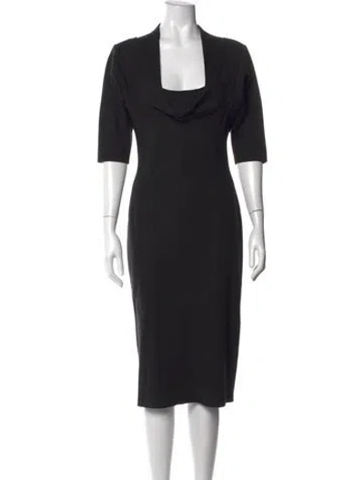 Pre-owned Brioni Wool Knee-length Dress In Black